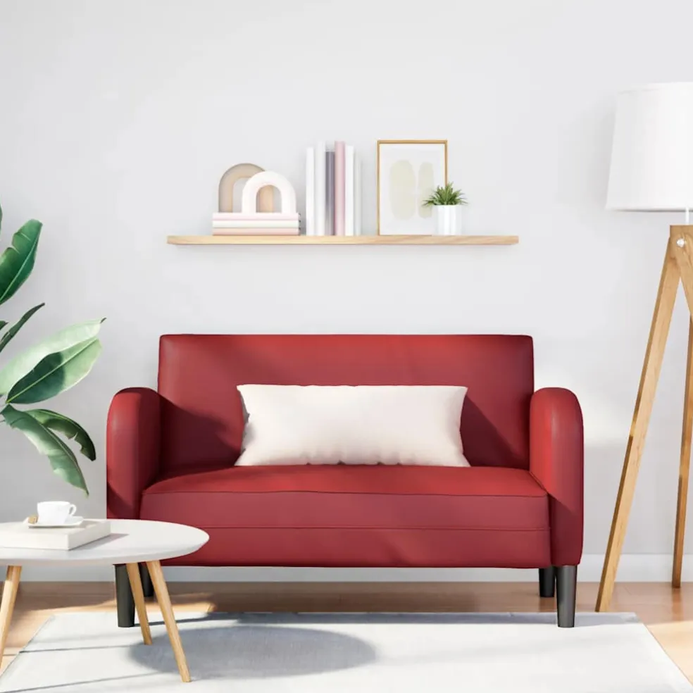 vidaXL Loveseat bank 110 cm kunstleer wijnrood