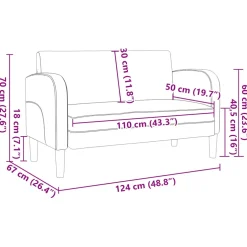 vidaXL Loveseat bank 110 cm kunstleer wijnrood