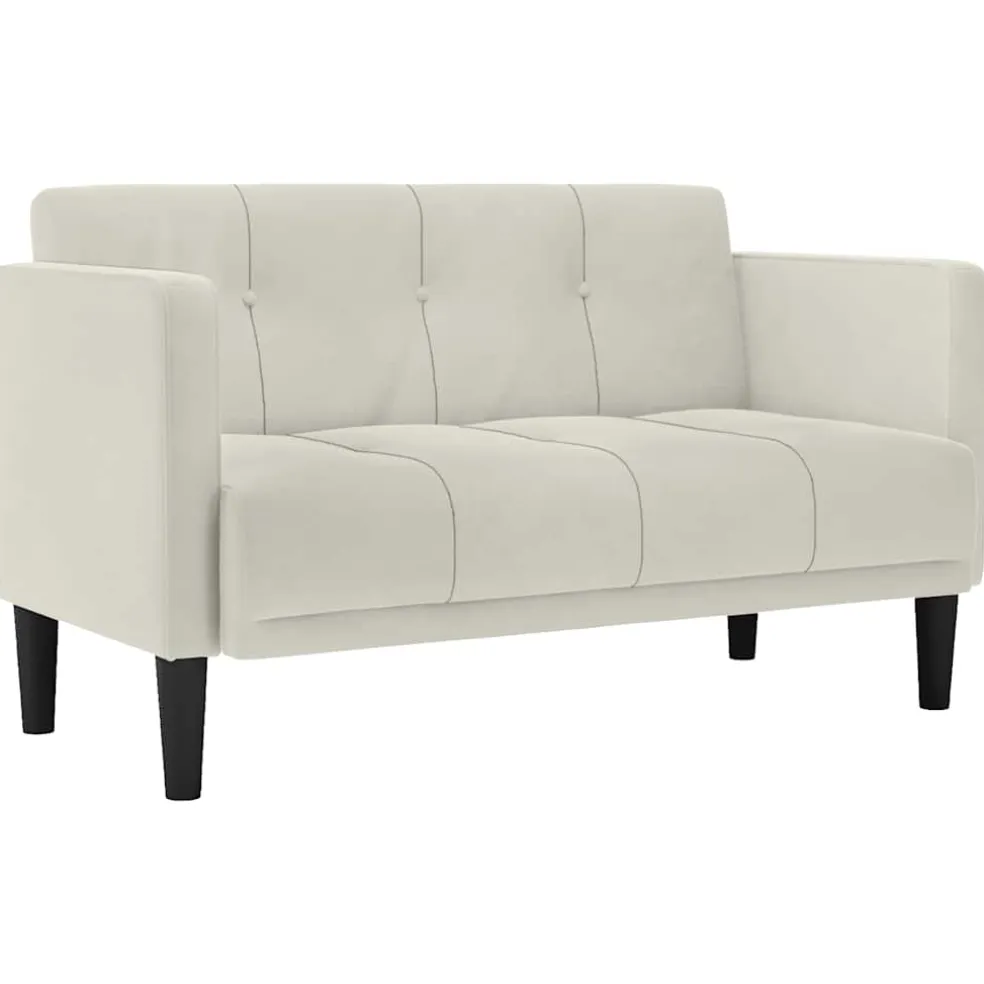 vidaXL Loveseat bank crème 111 cm fluweel