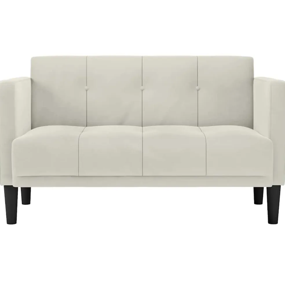 vidaXL Loveseat bank crème 111 cm fluweel