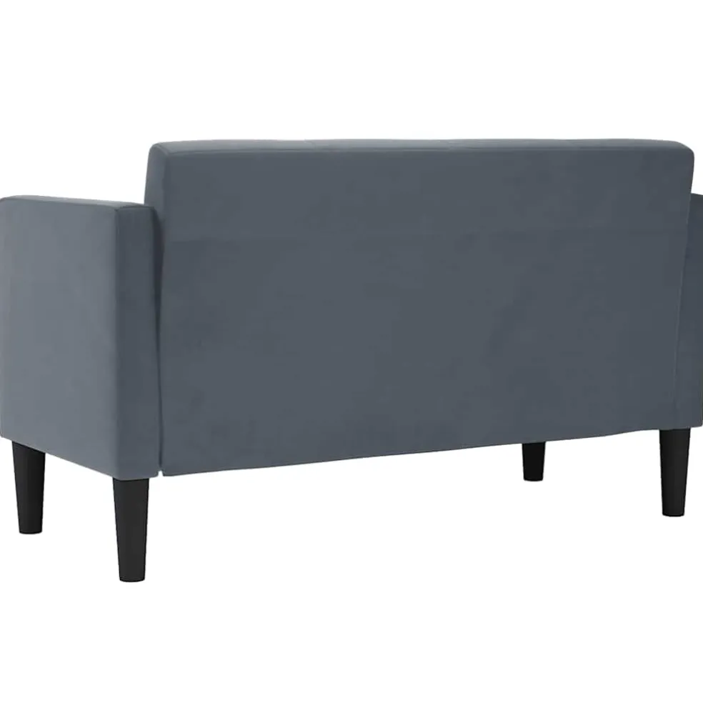 vidaXL Loveseat bank donkergrijs 111 cm fluweel