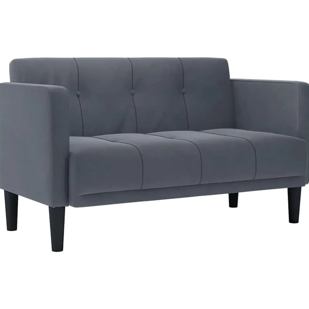vidaXL Loveseat bank donkergrijs 111 cm fluweel