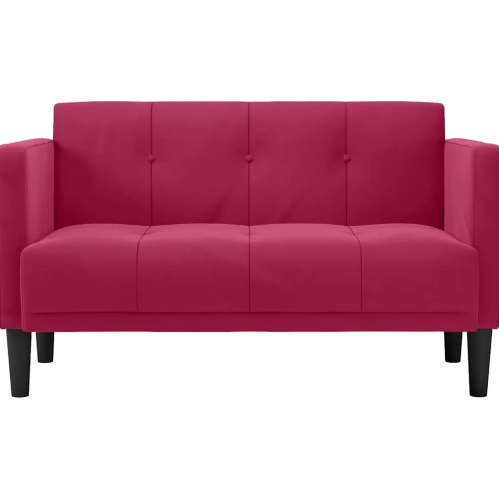 vidaXL Loveseat bank wijnrood 111 cm fluweel