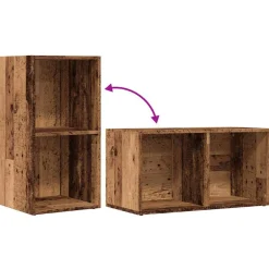 vidaXL LP Opbergbox 69,5x34x36 cm bewerkt hout oud houtkleurig