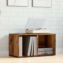 vidaXL LP Opbergbox 69,5x34x36 cm bewerkt hout oud houtkleurig