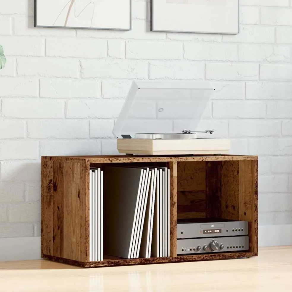vidaXL LP Opbergbox 69,5x34x36 cm bewerkt hout oud houtkleurig
