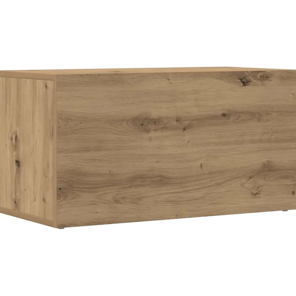 vidaXL LP Opbergbox 69,5x34x36 cm bewerkt hout artisanaal eikenkleurig