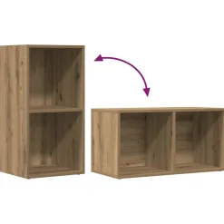 vidaXL LP Opbergbox 69,5x34x36 cm bewerkt hout artisanaal eikenkleurig