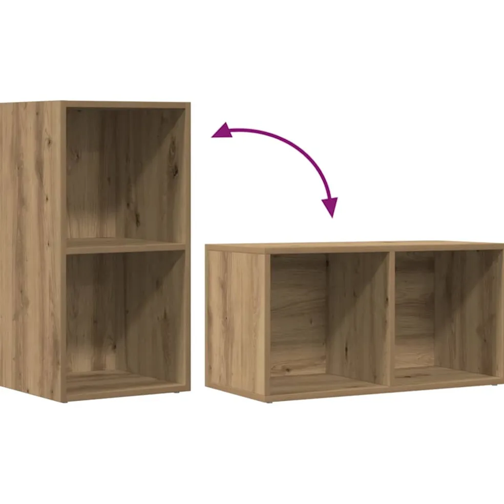 vidaXL LP Opbergbox 69,5x34x36 cm bewerkt hout artisanaal eikenkleurig