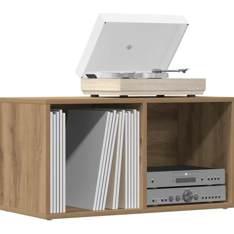 vidaXL LP Opbergbox 69,5x34x36 cm bewerkt hout artisanaal eikenkleurig