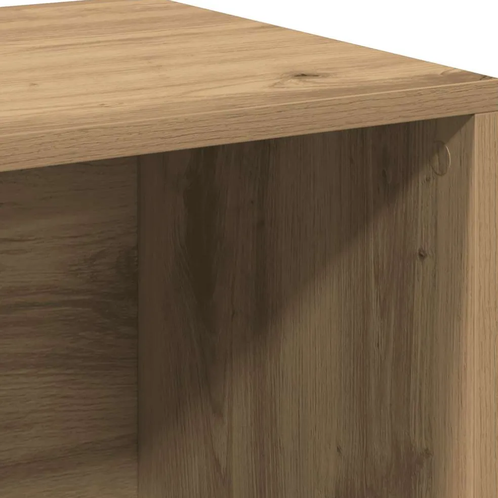 vidaXL LP Opbergbox 69,5x34x36 cm bewerkt hout artisanaal eikenkleurig