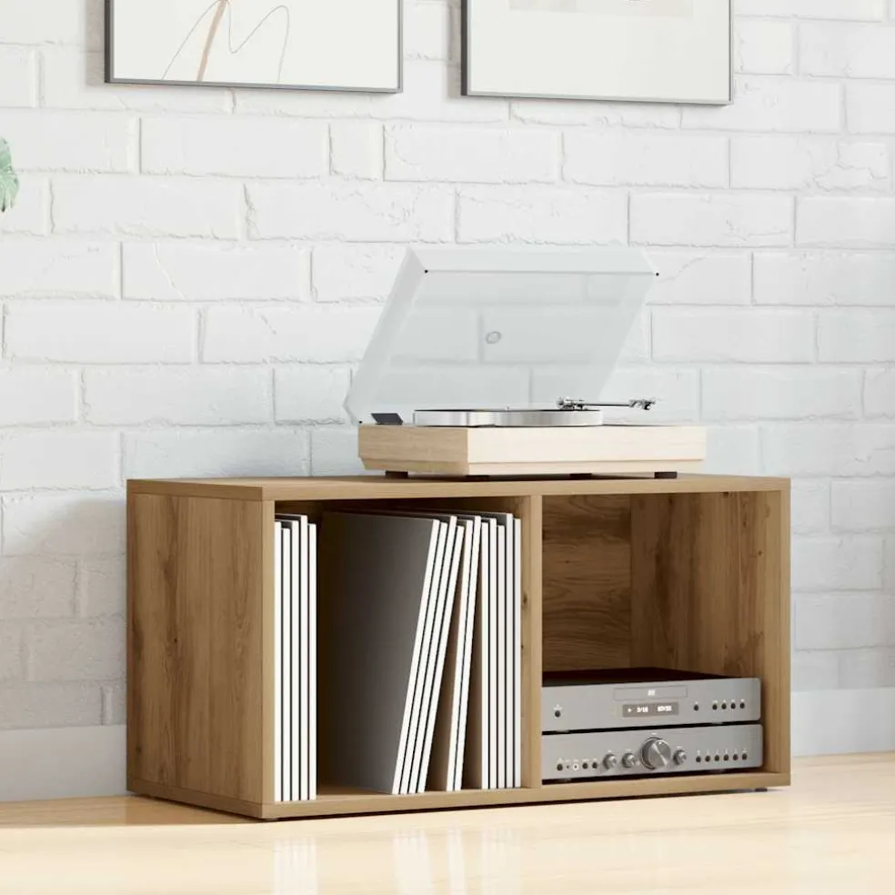vidaXL LP Opbergbox 69,5x34x36 cm bewerkt hout artisanaal eikenkleurig
