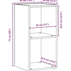 vidaXL LP Opbergbox 71x34x36 cm spaanplaat zwart eikenkleurig