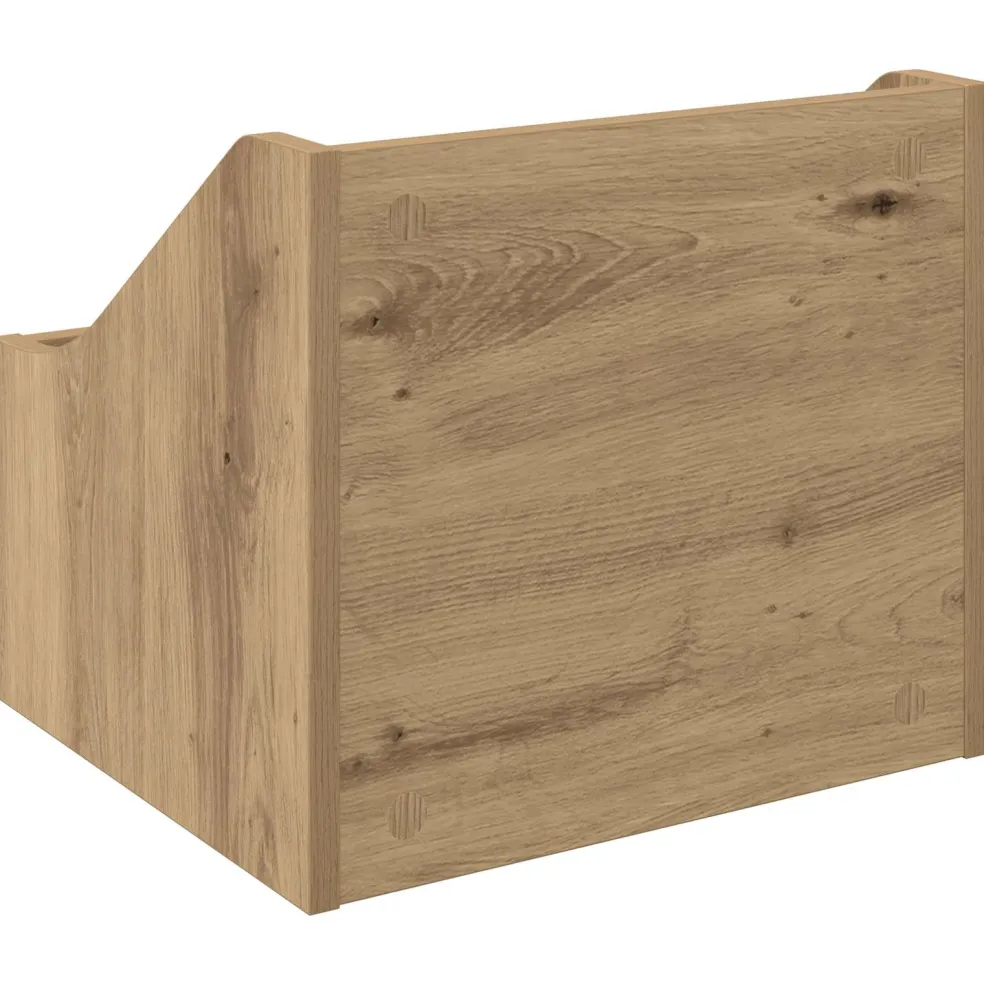 vidaXL LP Recorddoos Artisanaal eiken 37 x 33 x 32 cm Bewerkt hout