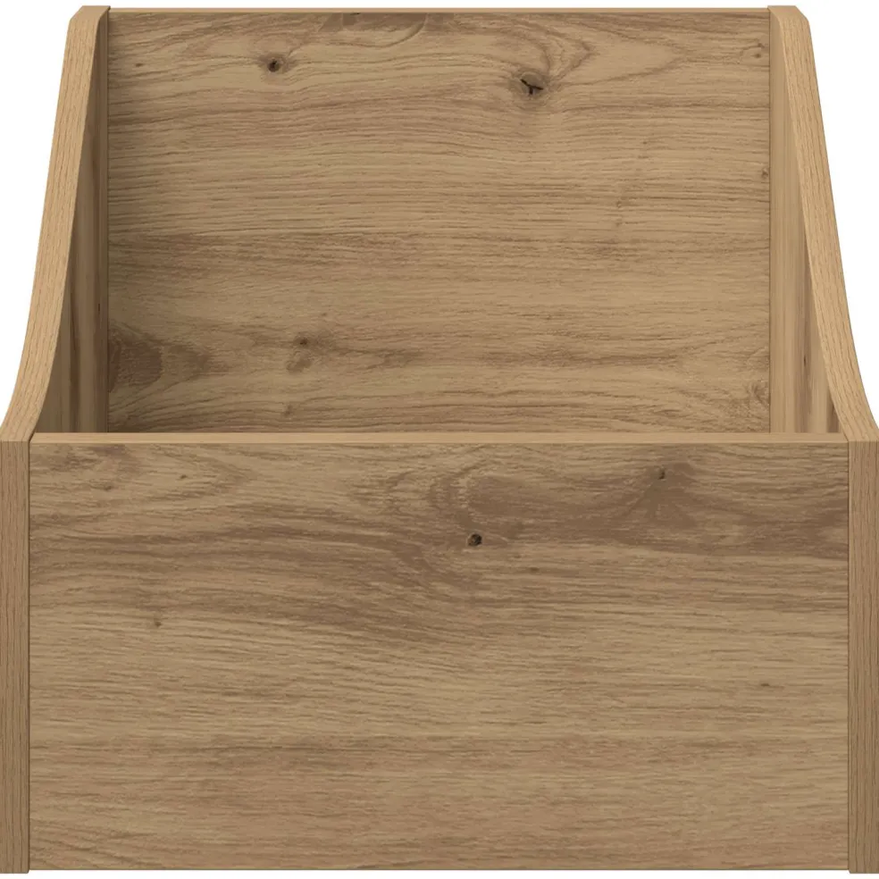 vidaXL LP Recorddoos Artisanaal eiken 37 x 33 x 32 cm Bewerkt hout