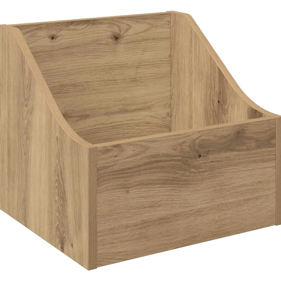 vidaXL LP Recorddoos Artisanaal eiken 37 x 33 x 32 cm Bewerkt hout