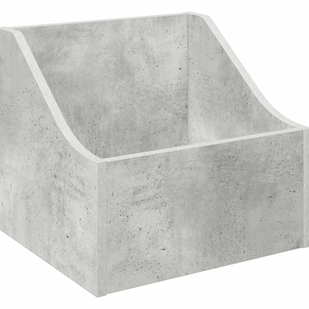 vidaXL LP Recorddoos Betongrijs 37 x 33 x 32 cm Bewerkt hout