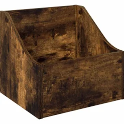 vidaXL LP Recorddoos Gerookt eiken 37 x 33 x 32 cm Bewerkt hout