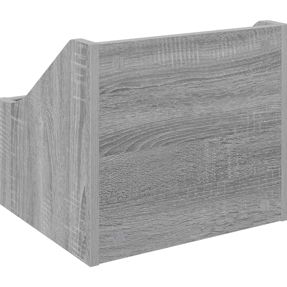 vidaXL LP Recorddoos Grijs Sonoma 37 x 33 x 32 cm Bewerkt hout