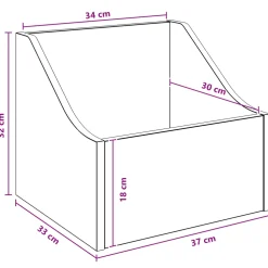vidaXL LP Recorddoos Grijs Sonoma 37 x 33 x 32 cm Bewerkt hout