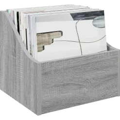 vidaXL LP Recorddoos Grijs Sonoma 37 x 33 x 32 cm Bewerkt hout