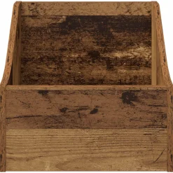 vidaXL LP Recorddoos Oud hout 37 x 33 x 32 cm Bewerkt hout