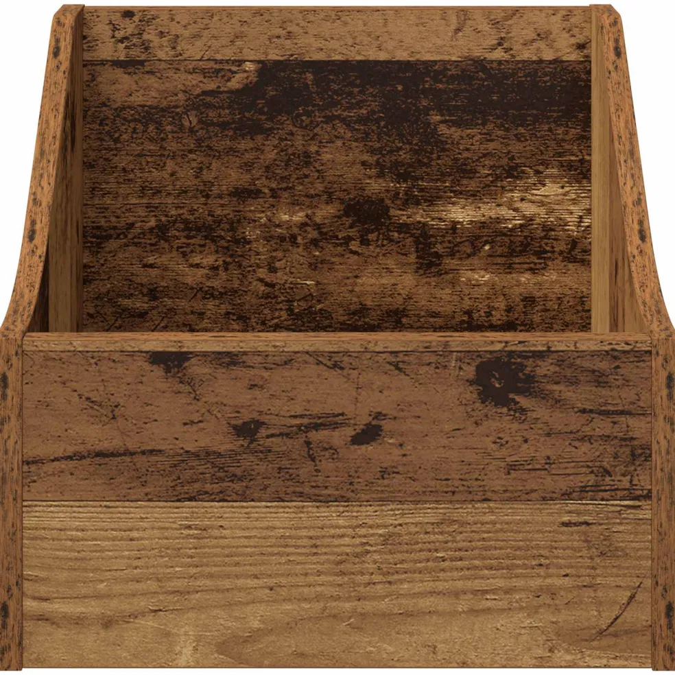 vidaXL LP Recorddoos Oud hout 37 x 33 x 32 cm Bewerkt hout