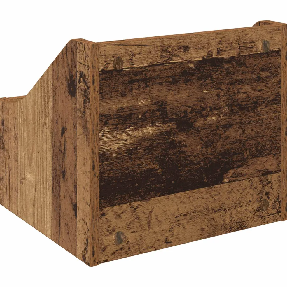 vidaXL LP Recorddoos Oud hout 37 x 33 x 32 cm Bewerkt hout