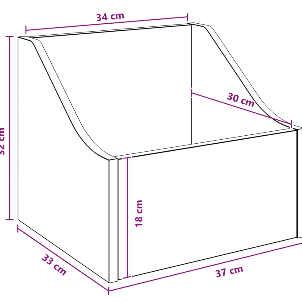 vidaXL LP Recorddoos Oud hout 37 x 33 x 32 cm Bewerkt hout
