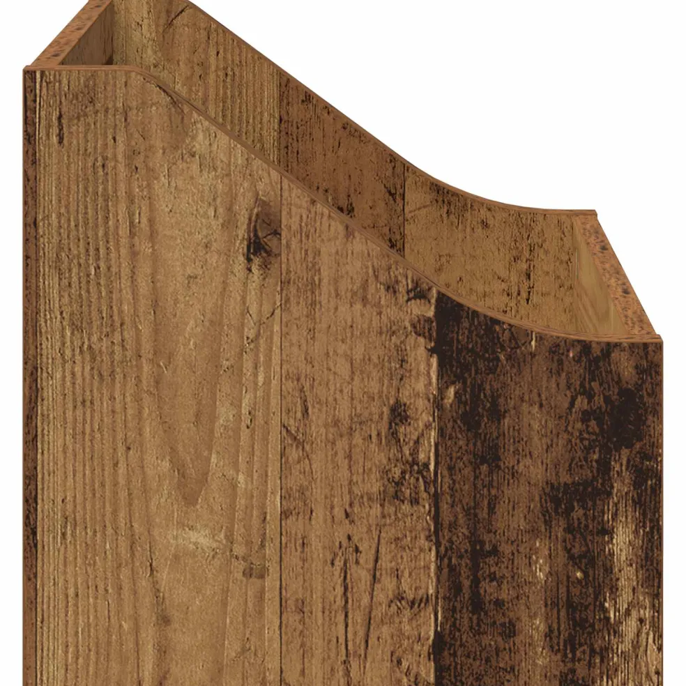 vidaXL LP Recorddoos Oud hout 37 x 33 x 32 cm Bewerkt hout