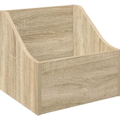 vidaXL LP Recorddoos Sonoma Eiken 37 x 33 x 32 cm Bewerkt hout