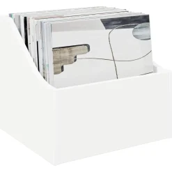 vidaXL LP Recorddoos Wit 37 x 33 x 32 cm Bewerkt hout