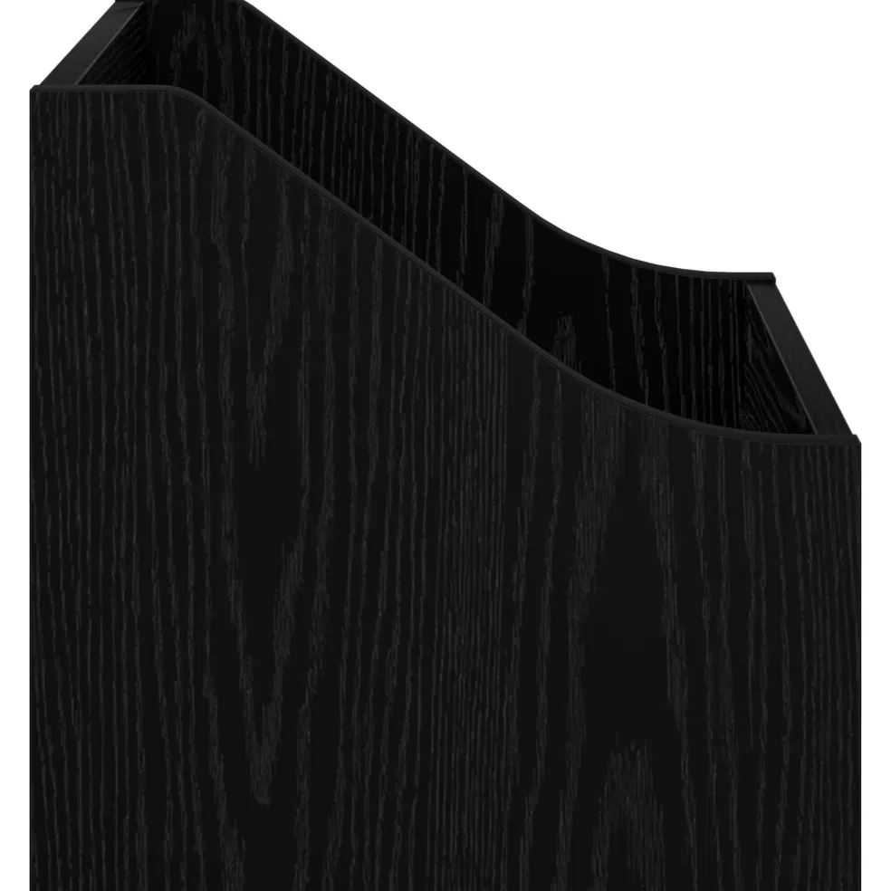 vidaXL LP Recorddoos Zwart eiken 37 x 33 x 32 cm Bewerkt hout