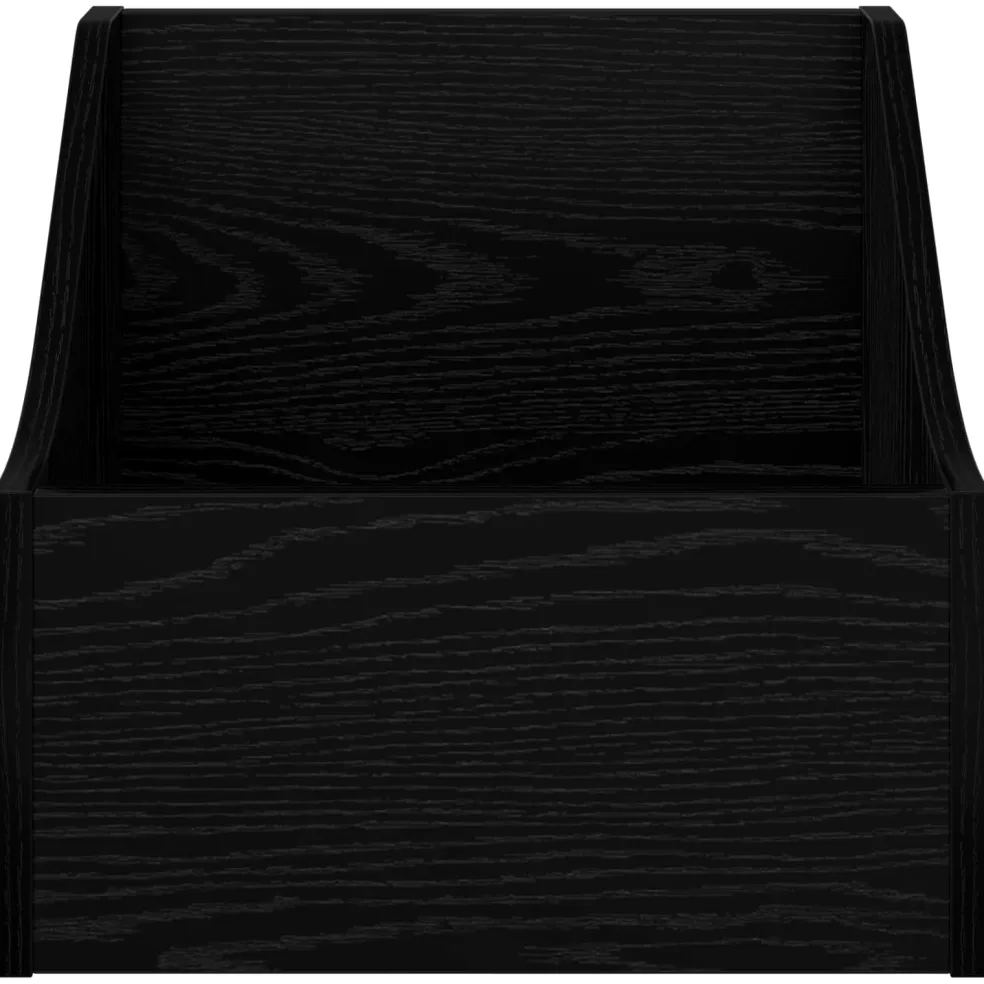 vidaXL LP Recorddoos Zwart eiken 37 x 33 x 32 cm Bewerkt hout