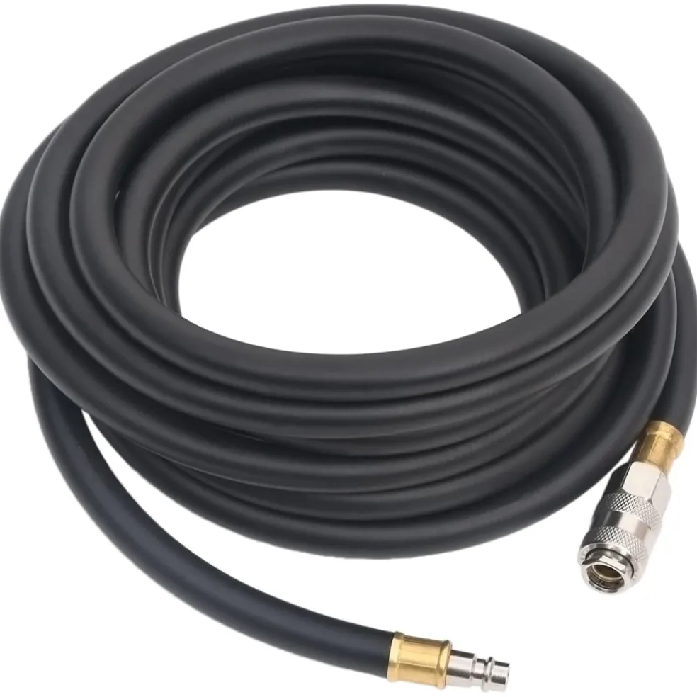 vidaXL Luchtslang hybride 0,6'' 2 m rubber en pvc zwart