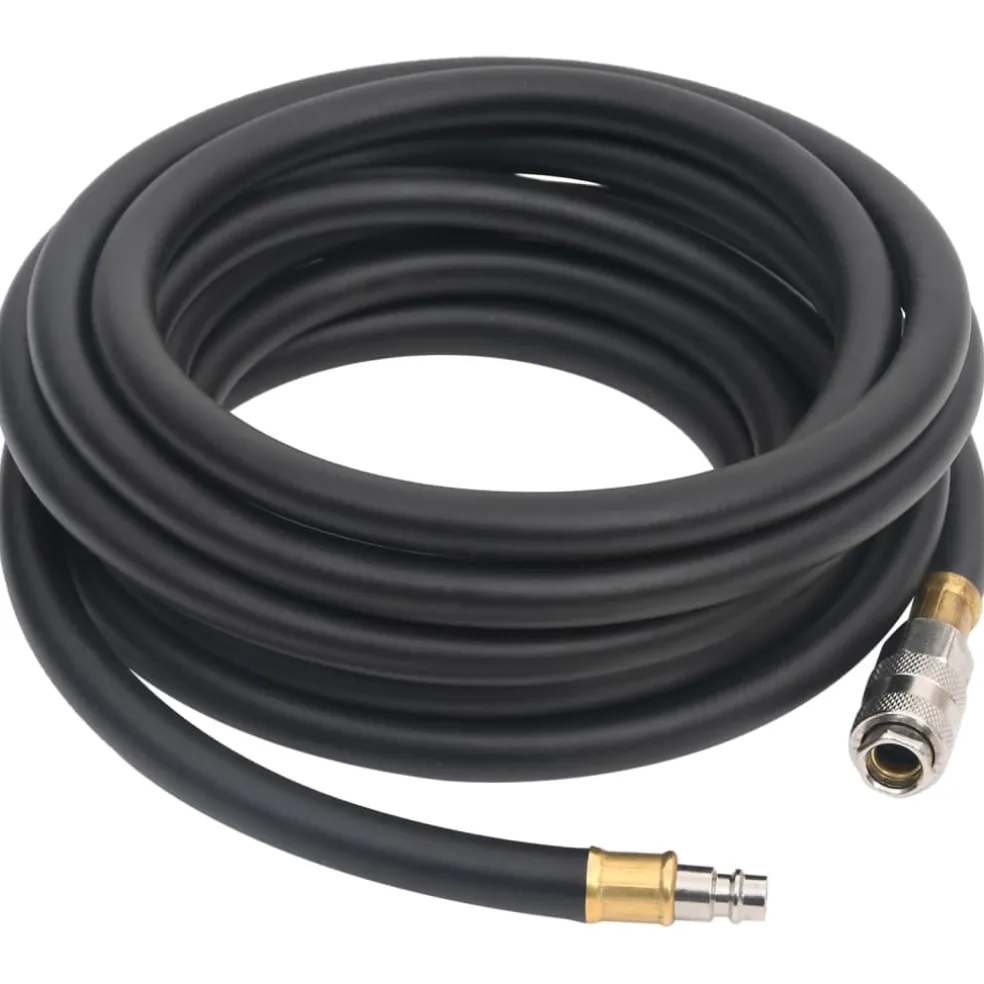 vidaXL Luchtslang hybride 0,6'' 2 m rubber en pvc zwart