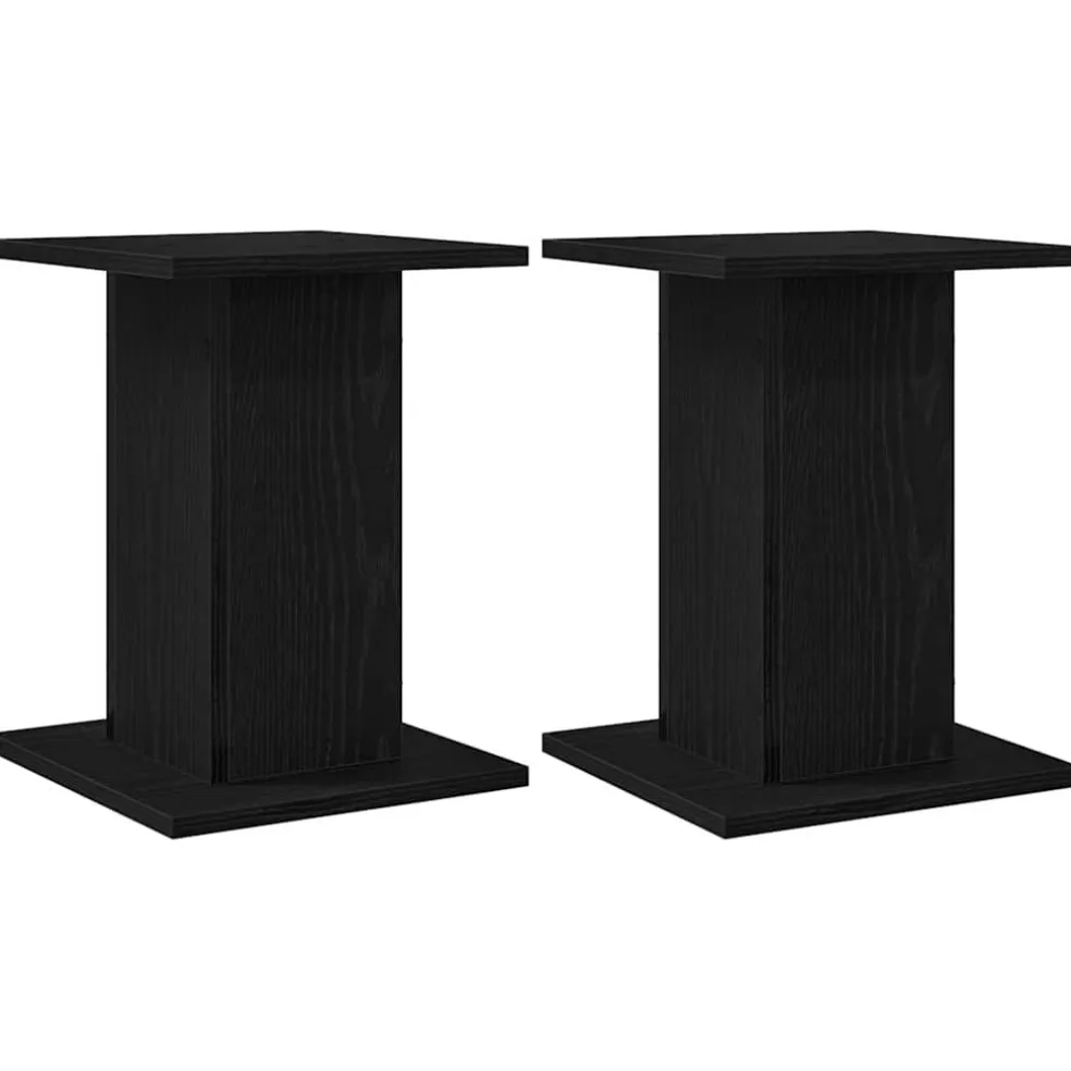 vidaXL Luidspreker standaards 2 st Zwart Eiken 30 x 30 x 40 cm