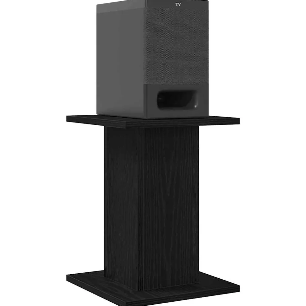 vidaXL Luidspreker standaards 2 st Zwart Eiken 30 x 30 x 40 cm