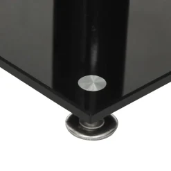 vidaXL Luidsprekerstandaards 2 st 4 pijlers gehard glas zwart zilver