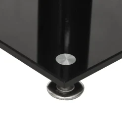 vidaXL Luidsprekerstandaards 2 st 3 pijlers gehard glas zwart