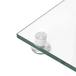 vidaXL Luidsprekerstandaards 2 st 4 pijlers gehard glas zilverkleurig