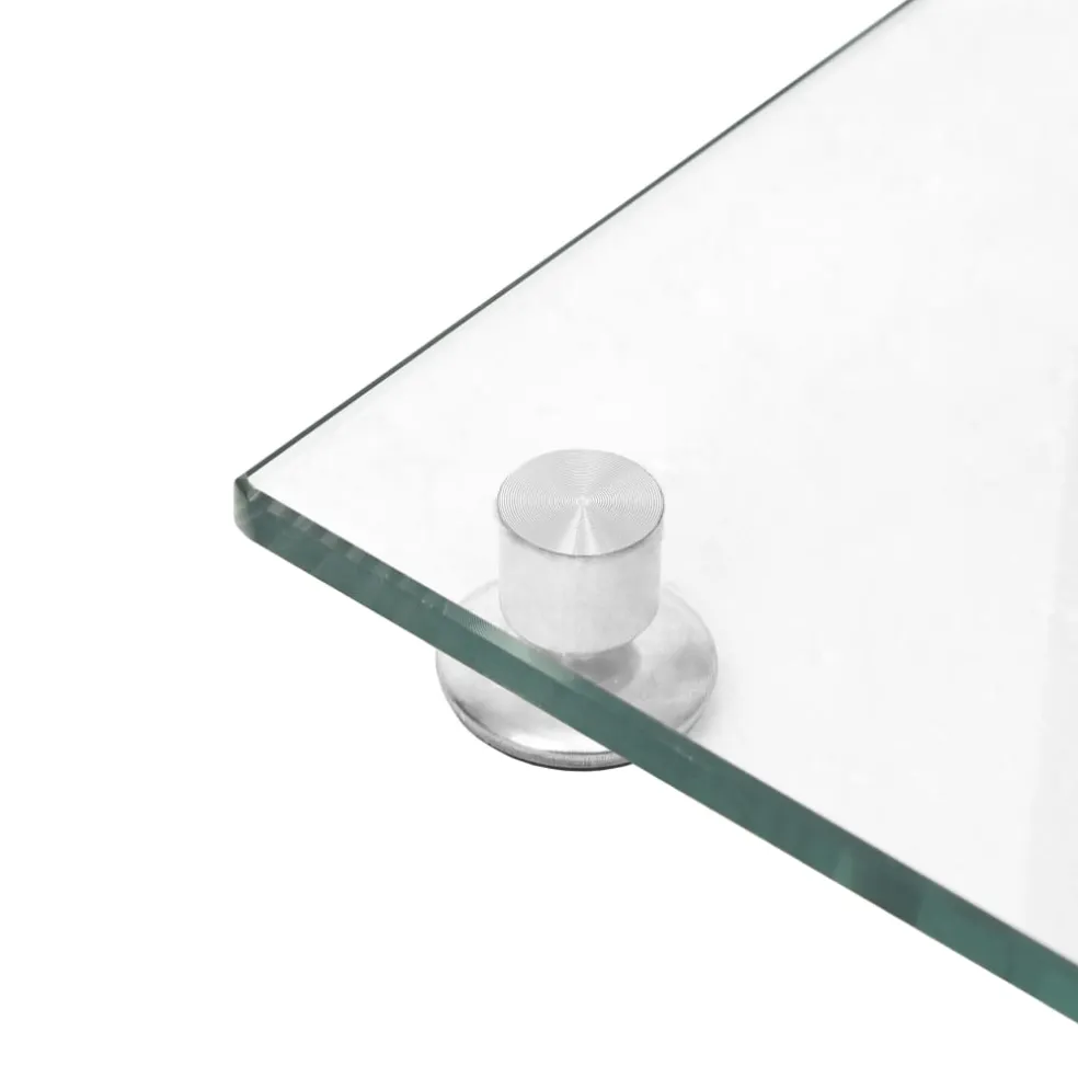 vidaXL Luidsprekerstandaards 2 st 4 pijlers gehard glas zilverkleurig