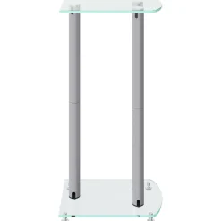 vidaXL Luidsprekerstandaards 2 st 3 pijlers gehard glas zilverkleurig