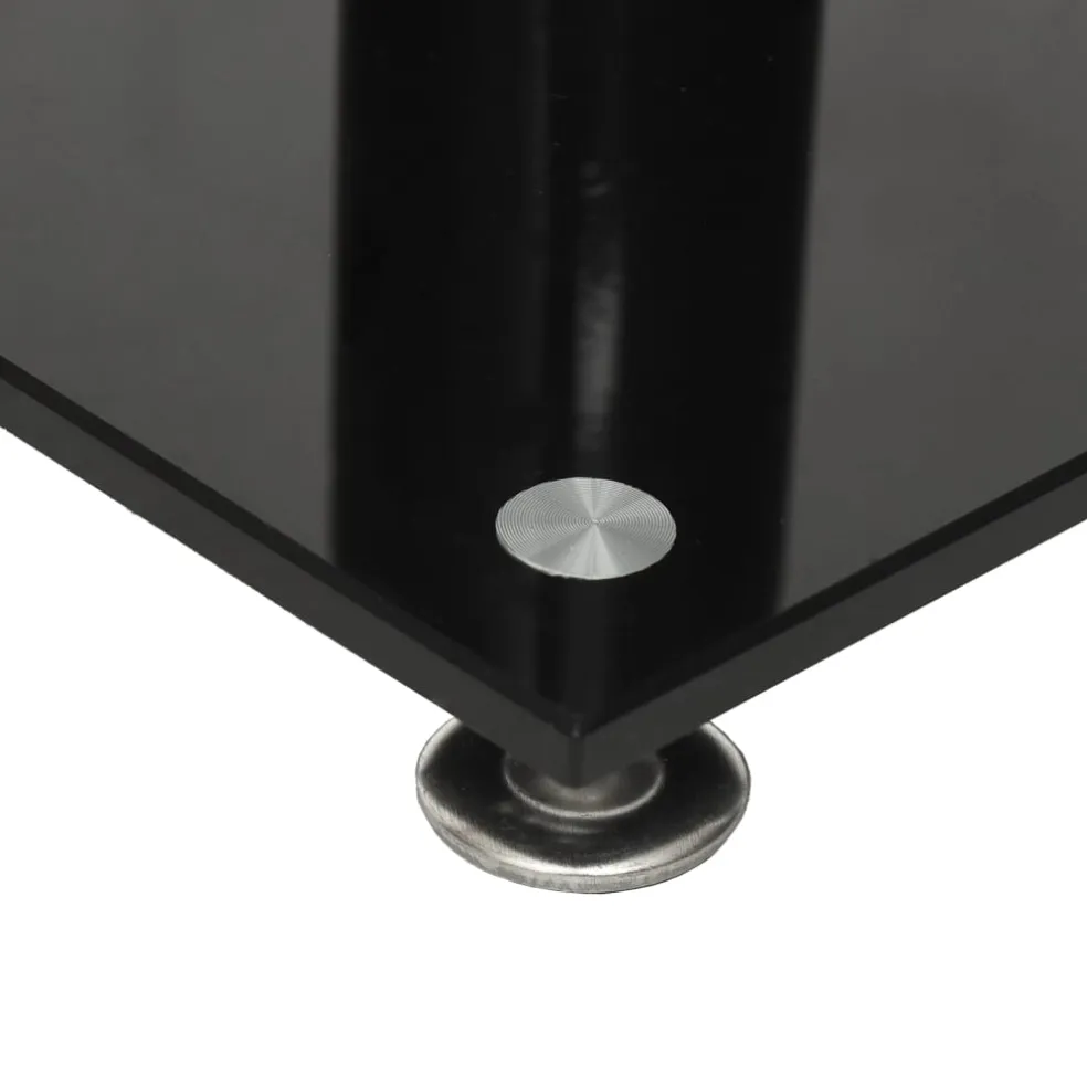 vidaXL Luidsprekerstandaards 2 st 1 pijler gehard glas zwart en zilver