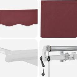 vidaXL Luifel automatisch uittrekbaar 400x300 cm bordeauxrood