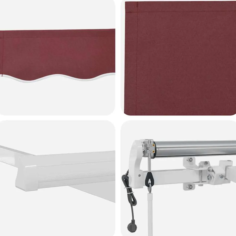 vidaXL Luifel automatisch uittrekbaar 400x300 cm bordeauxrood