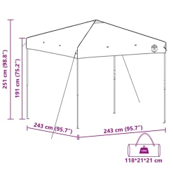 vidaXL Luifeltent 243 x 243 x 251 cm Oranje Stof