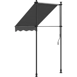 vidaXL Luifel uittrekbaar 100x150 cm stof en staal antracietkleurig