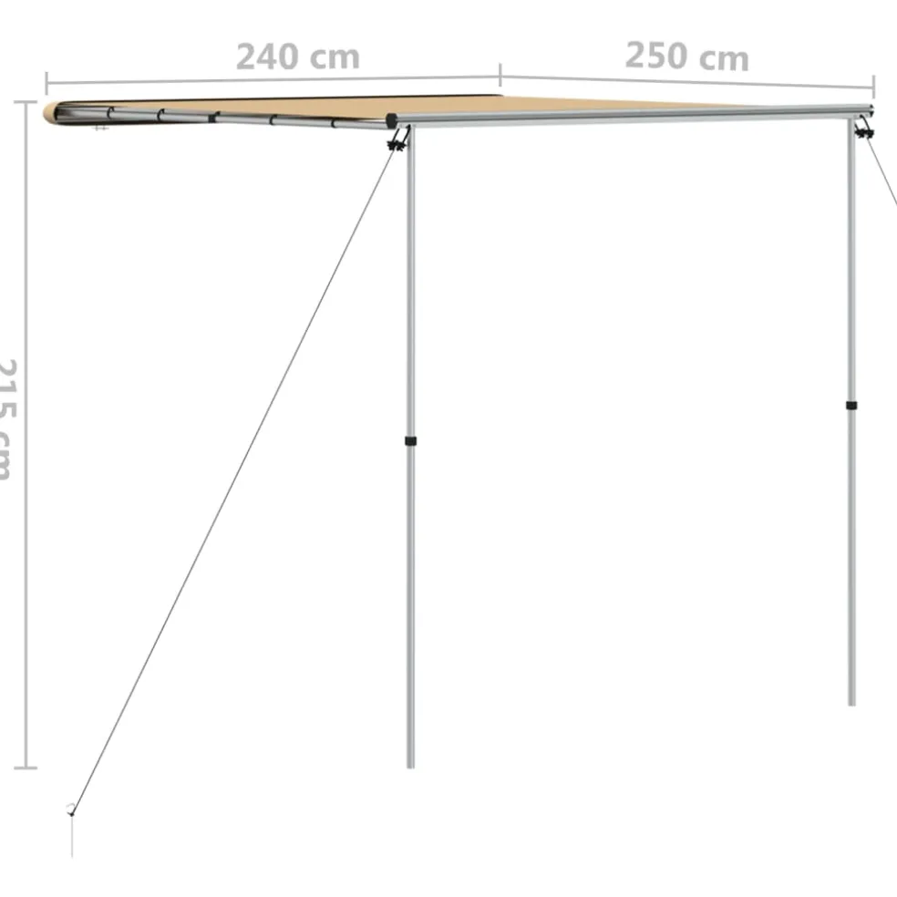 vidaXL Luifel voor camper en caravan 2,4x2,5x2,15 m beige
