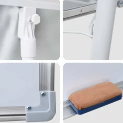 vidaXL Magnetisch whiteboard Grijs en Wit 62 x 62,5 x 197 cm EPS